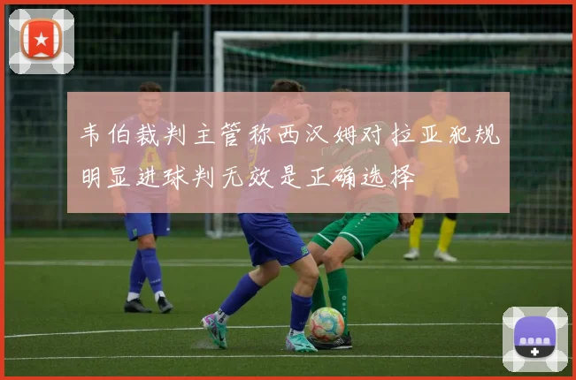 韦伯裁判主管称西汉姆对拉亚犯规明显进球判无效是正确选择